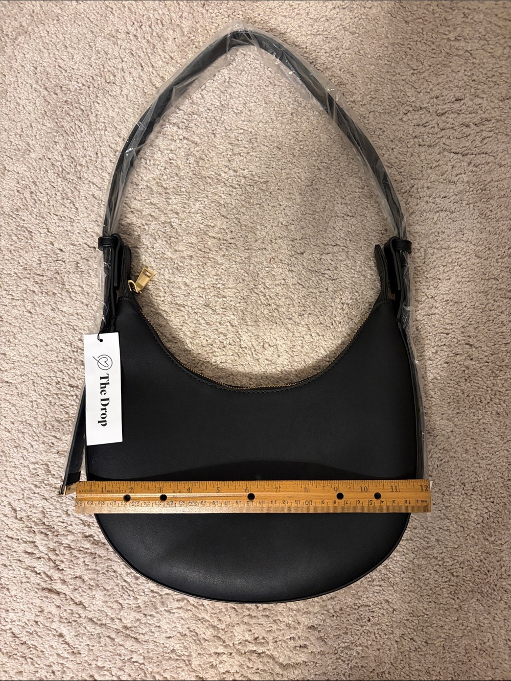 The Drop Medium Black Hobo Moon Purse NWT